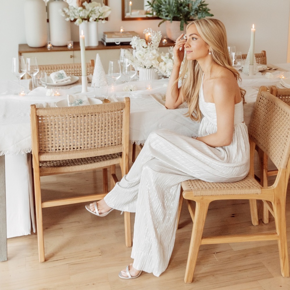 Sabina Musayev White/Silver Jumpsuit